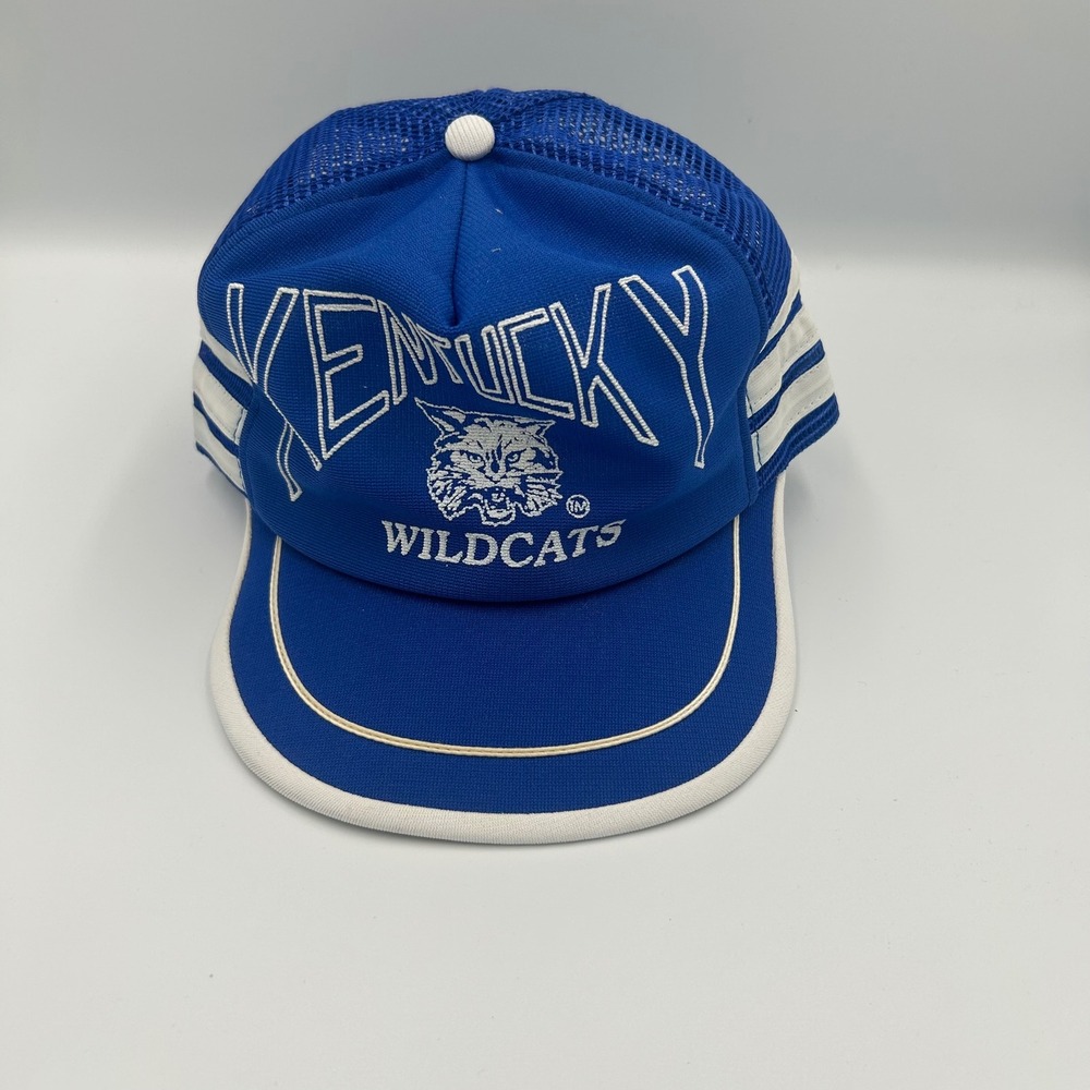 Unbranded Kentucky Wildcats Hat Three Stripe  Blue Vintage Trucker Snapback Cap